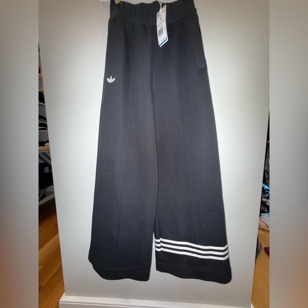 Adidas Women's Black Wide-Leg Track Pants